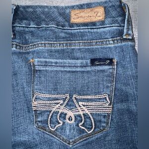 Seven7 Women's Bootcut Jeans with Embroidered Pocket
